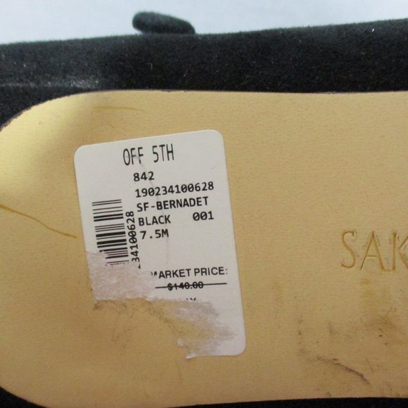 SAKS FIFTH AVENUE 'BERNADET'  3.5" ANKLE STRAP HEELS! BLACK MICRO-SUEDE. - Picture 11 of 13